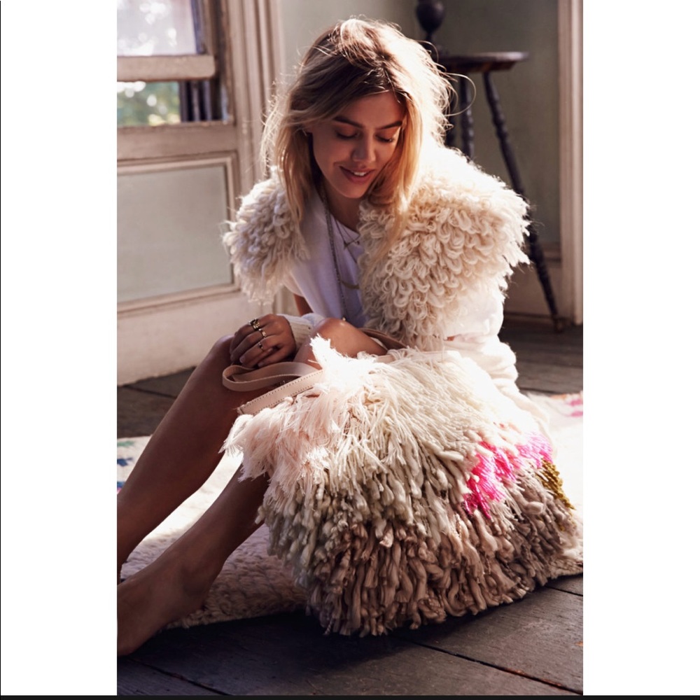 Urban Outfitters Cold Picnic Ivory Acrylic Shawl